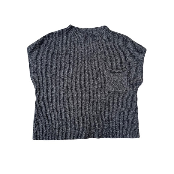 FP Beach Freya Gray Knit Sleeveless Mock Neck Pocket Pullover Sweater XL - Picture 2 of 8